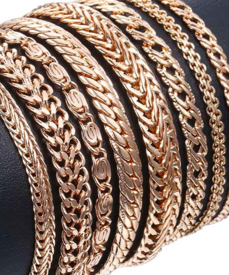 20cm Bracelets pour femme hommes 585 or Rose gourmette escargot Foxtail venitien lien chaînes hommes Bracelets mode bijoux cadeaux KCBB1