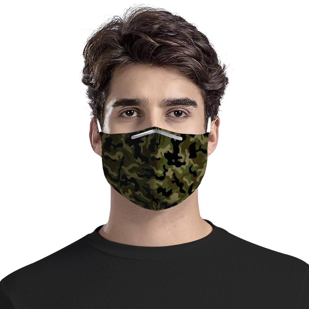 Camouflage Graffiti Custom pattern  Gas Masks Carbon Insert Women Men Anti-dust Masks Washable Mask Reusable Face Mask 4 filters