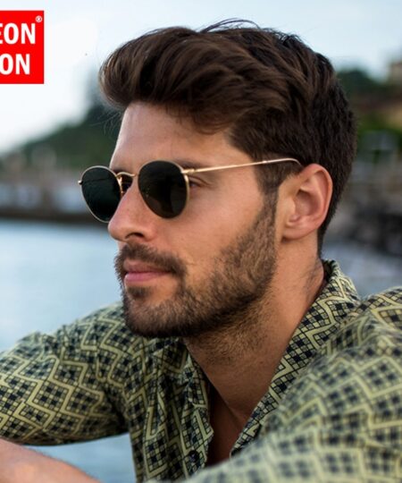 Fashion Retro Sunglasses Men Round Vintage  Luxury Sunglasses Men