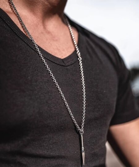 titanium steel Necklace Men/stainless steel/black chain  long gold Geometric choker necklaces & pendants Men jewellery