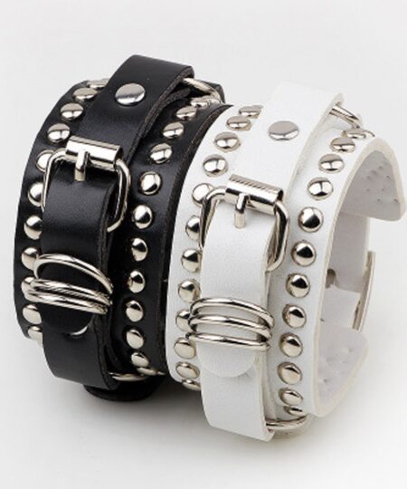 Nouvelle mode décontracté gothique Style Punk Rivet boucle ceinture en cuir Pu Bracelets Bracelets pour les femmes charme bracelet bracelet bracelet