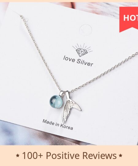 925 en argent Sterling sirène pendentif collier bleu cristal collier pour les femmes mode bijoux nouveau 2020