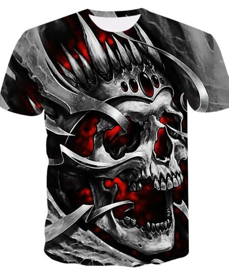 2020 nouveau crâne hommes t-shirt style décontracté été 3D imprimé col rond cool chemise rue mode tendance jeunesse hip hop hauts t-shirt