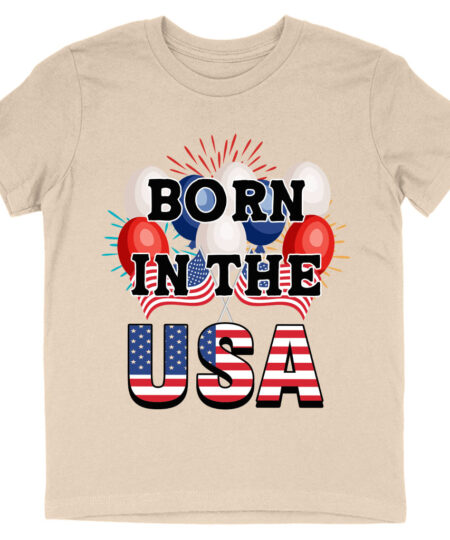 Born in the USA Kids' T-Shirt - American Flag T-Shirt - Patriotic Tee Shirt for Kids